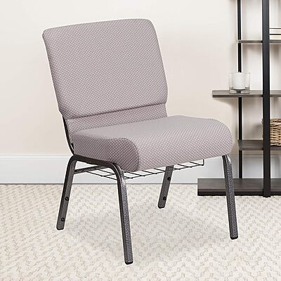 Flash Furniture HERCULES Series 21''W Padded Church Chair with Book Rack