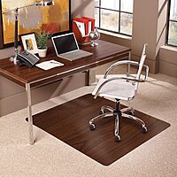 ES Robbins Trendsetter Chair Mat, 36"x48" Rectangle Dark Cherry Woodgrain Design 36"x48"