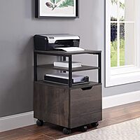 OSP Home Furnishings Contempo Mobile Cart, Ozark Ash
