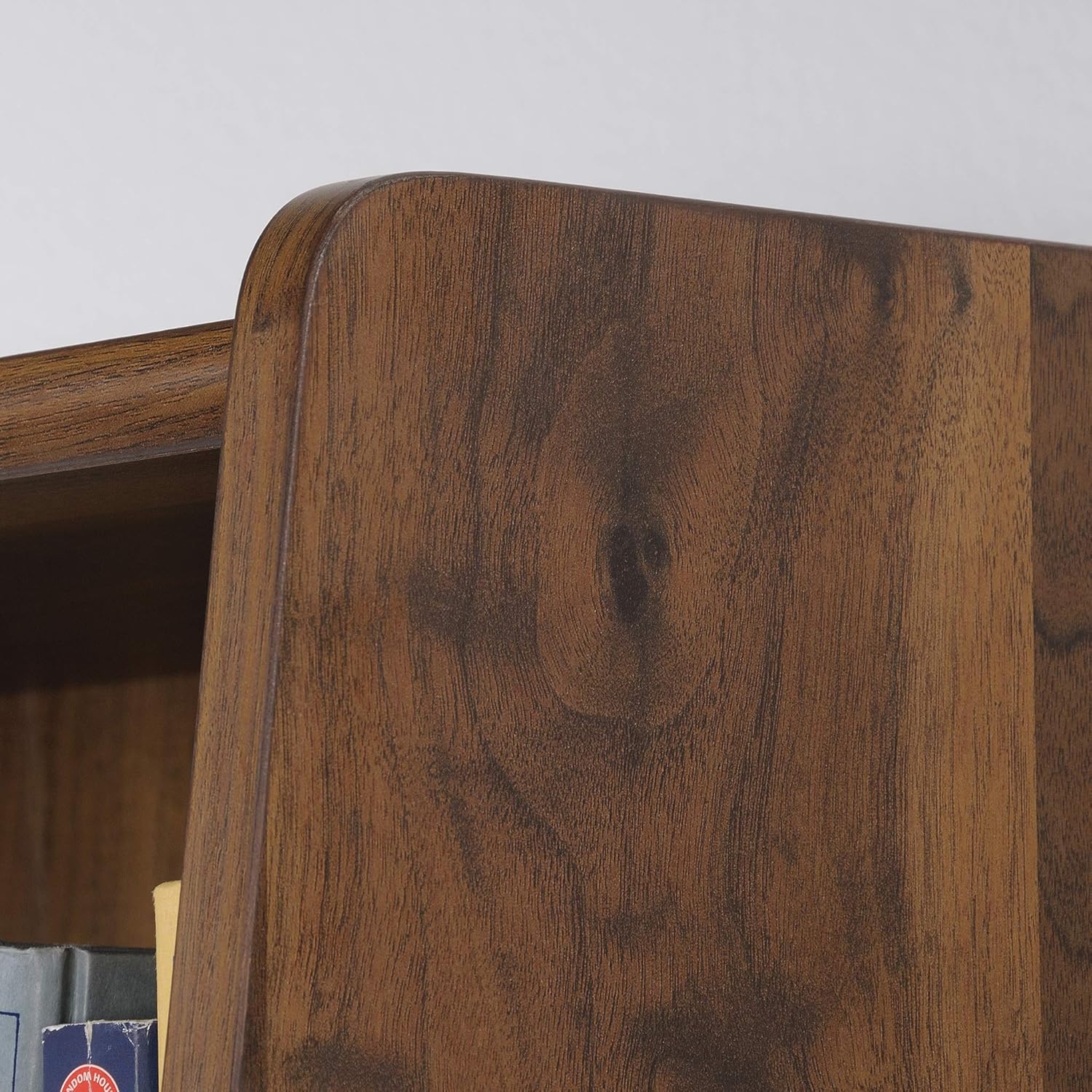 Sauder Harvey Park 71inH 5-Shelf Bookcase With Doors, Grand Walnut