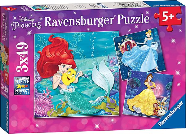 Disney Princess Adventure 49 Piece Jigsaw Puzzle 3 Pack
