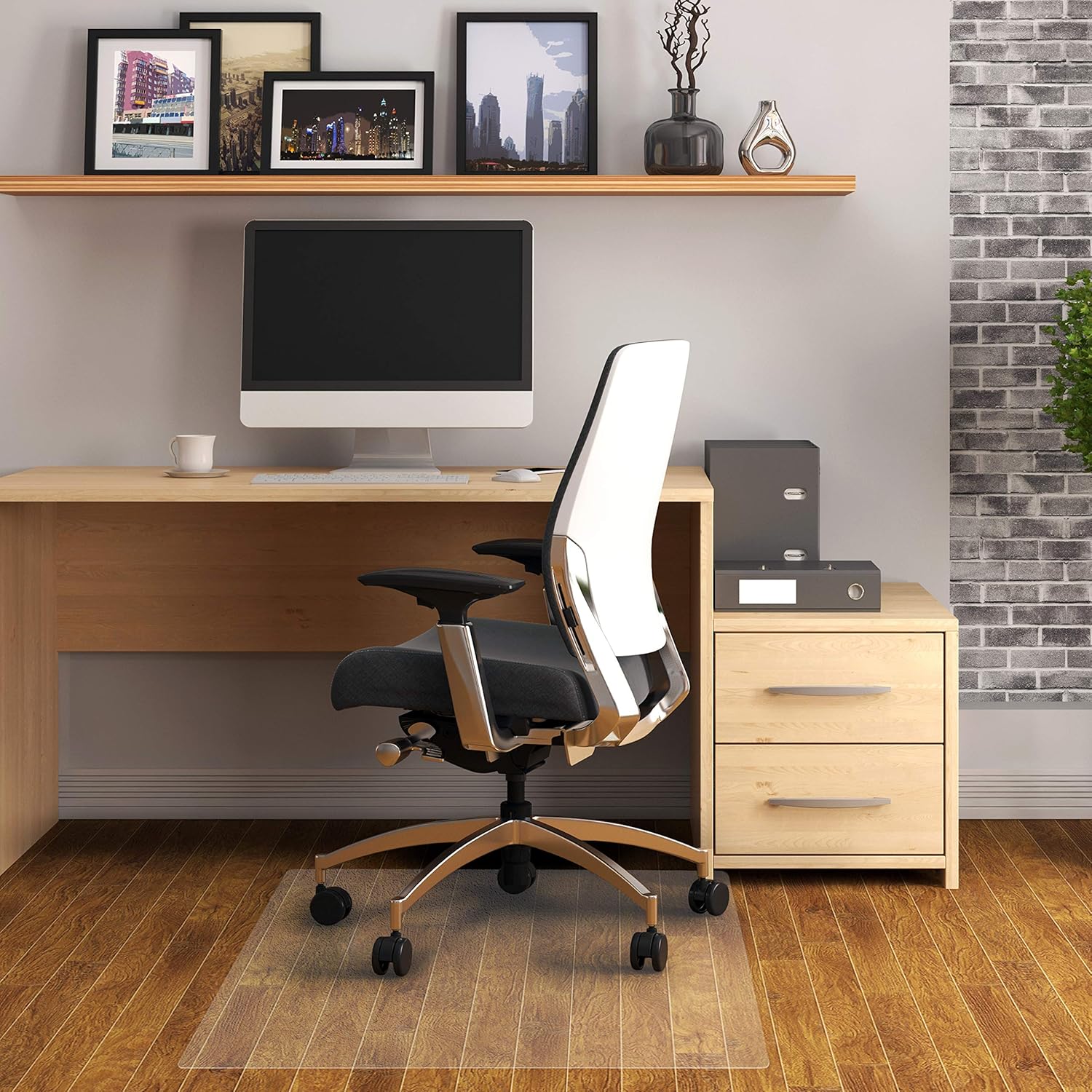 FLOORTEX Valuemat Vinyl Rectangular Chair Mat for Hard Floor