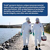 DuPont Tyvek 400 TY125S Disposable Protective Coverall with Elastic Cuffs, White (Pack of 25)