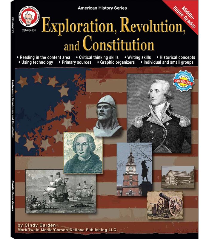 Mark Twain American History Workbook, Grades 6-12, Exploration, American Revolution, and Constitution, 13 Original US Colonies, and Declaration of ... (American History Series) (Volume 4)