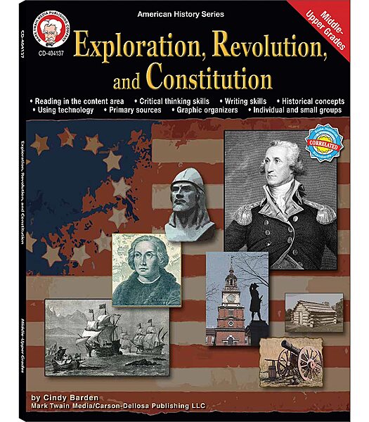 Mark Twain American History Workbook, Grades 6-12, Exploration, American Revolution, and Constitution, 13 Original US Colonies, and Declaration of ... (American History Series) (Volume 4)