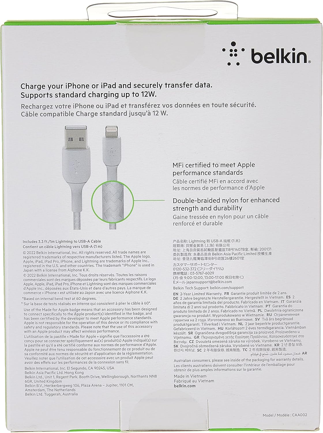 Belkin BoostCharge Braided USB-A to Lightning Cable