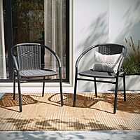 Flash Furniture Lila Rattan Stackable Indoor/Outdoor Dining Chairs