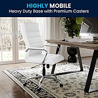 Flash Furniture Whitney Swivel LeatherSoft Desk Chair with Padded Seat and Armrests