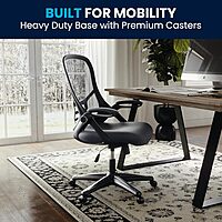Flash Furniture Porter High-Back Mesh Ergonomic Swivel Office Chair with Adjustable Lumbar Support and Flip-Up Armrests
