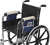DMI Wheelchair Arm Pads, Wheelchair Armrest Pouch, Denim, Pair of 2 (10 x 9 in)