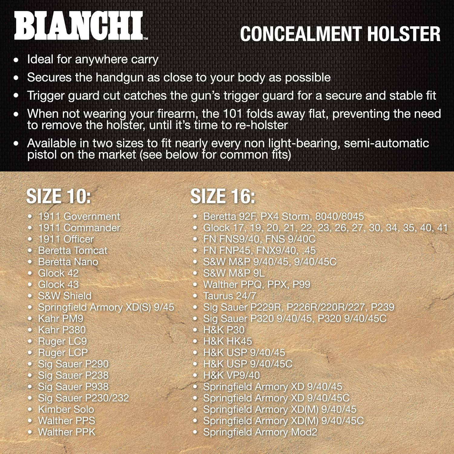 BIANCHI Model 101 Foldaway Belt Slide Gun Holster