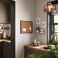 U Brands Cork Bulletin Board with Wood Frame