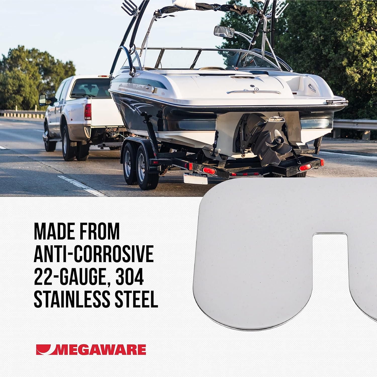 Megaware ScuffBuster XL Bow Guard - 9 x 8.75 in - 22G 304 Stainless Steel