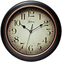 INFINITY INSTRUMENTS 12 inch Round Silent Sweep Wall Clock