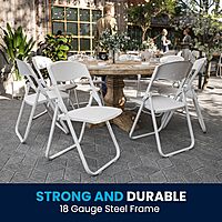 Flash Furniture HERCULES Series 500 lb. Capacity Heavy Duty Plastic Folding Chair with Built-in Ganging Brackets