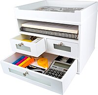 Victor Tidy Tower Desktop Organizer, Pure White, 10.8 x 12.3 x 10.8 in