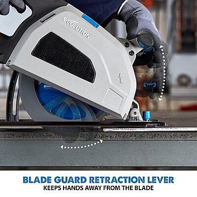 Evolution S210CCS Metal Cutting Circular Saw | 8-1/4" Blade | Cuts Steel Clean & Cool | Adjustable 3" Depth | Chip Collector