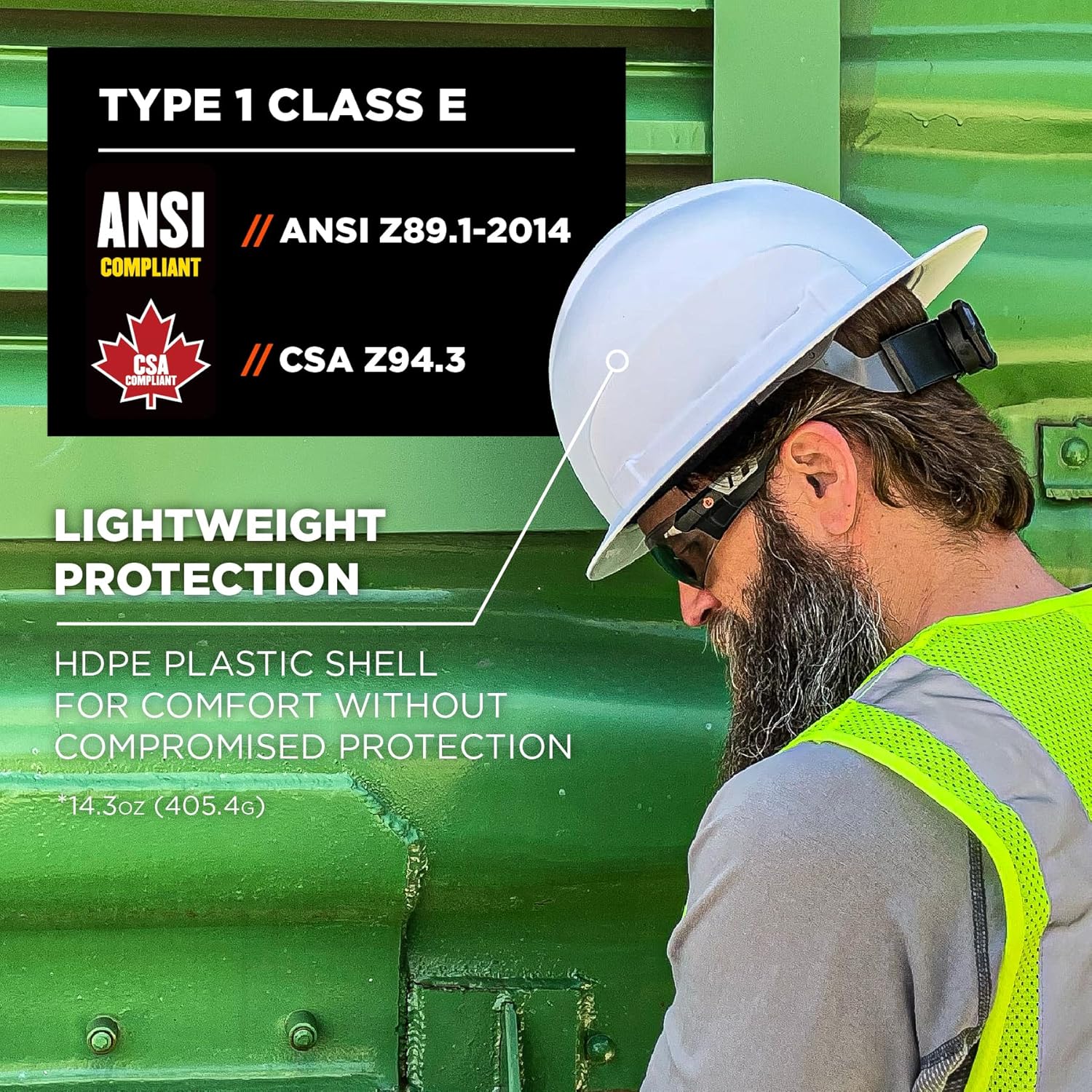 ERGODYNE Skullerz 8969 Class E Full Brim Hard Hat