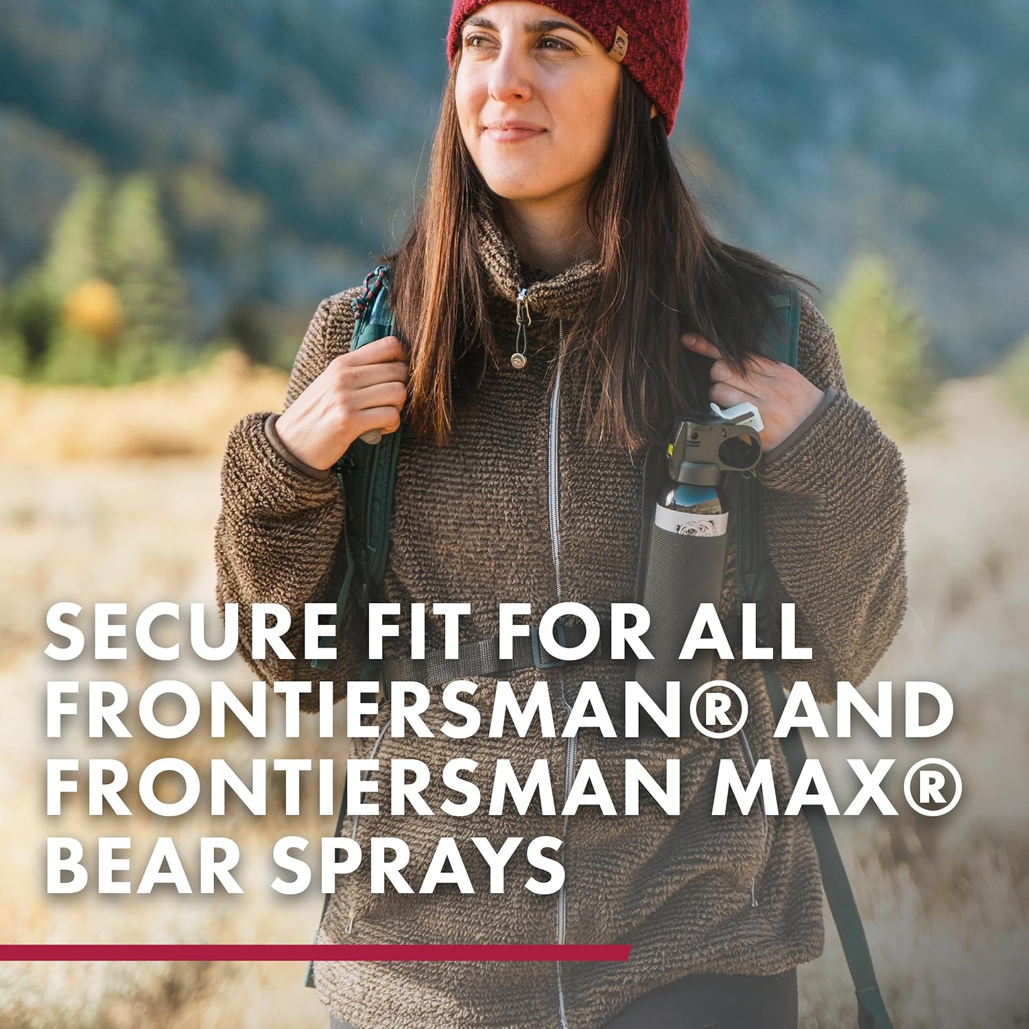SABRE Frontiersman Bear Spray Holster, Nylon 3-in-1 Chest/Belt/Waist, Fits 7.9 & 9.2 oz