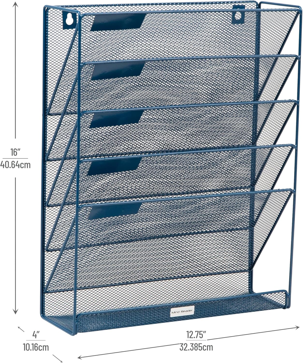 Mind Reader 5-Tier Vertical File Holder, Desktop Organizer, Wall Mount