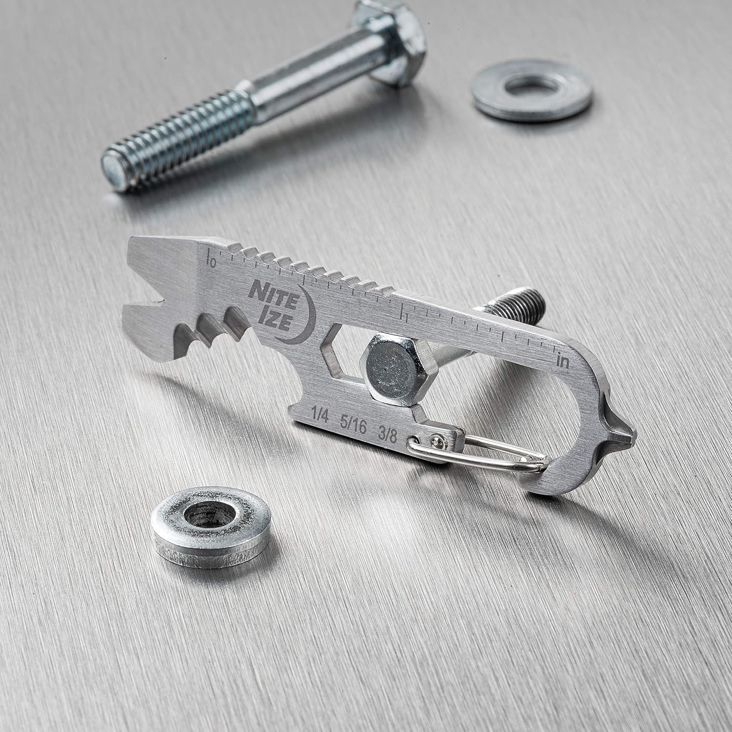 Nite Ize KMTSE-11-R3 DoohicKey Keychain Multi Tool, 1 Count (Pack of 1), Stainless Steel