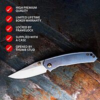 BÖKER PLUS Canoe - pocket knife with titanium handle scales - folding knife with CPM-S-35VN blade - small knife with clip