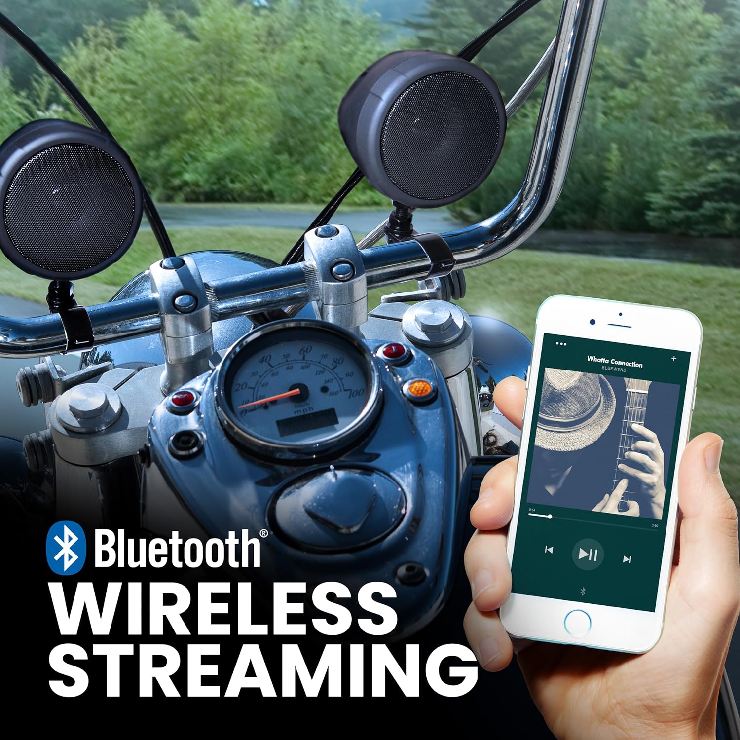 BOSS Audio Systems MCBK425BA 3 Inch Motorcycle Speakers – Built-in Bluetooth Amplifier, Weatherproof, Volume Control