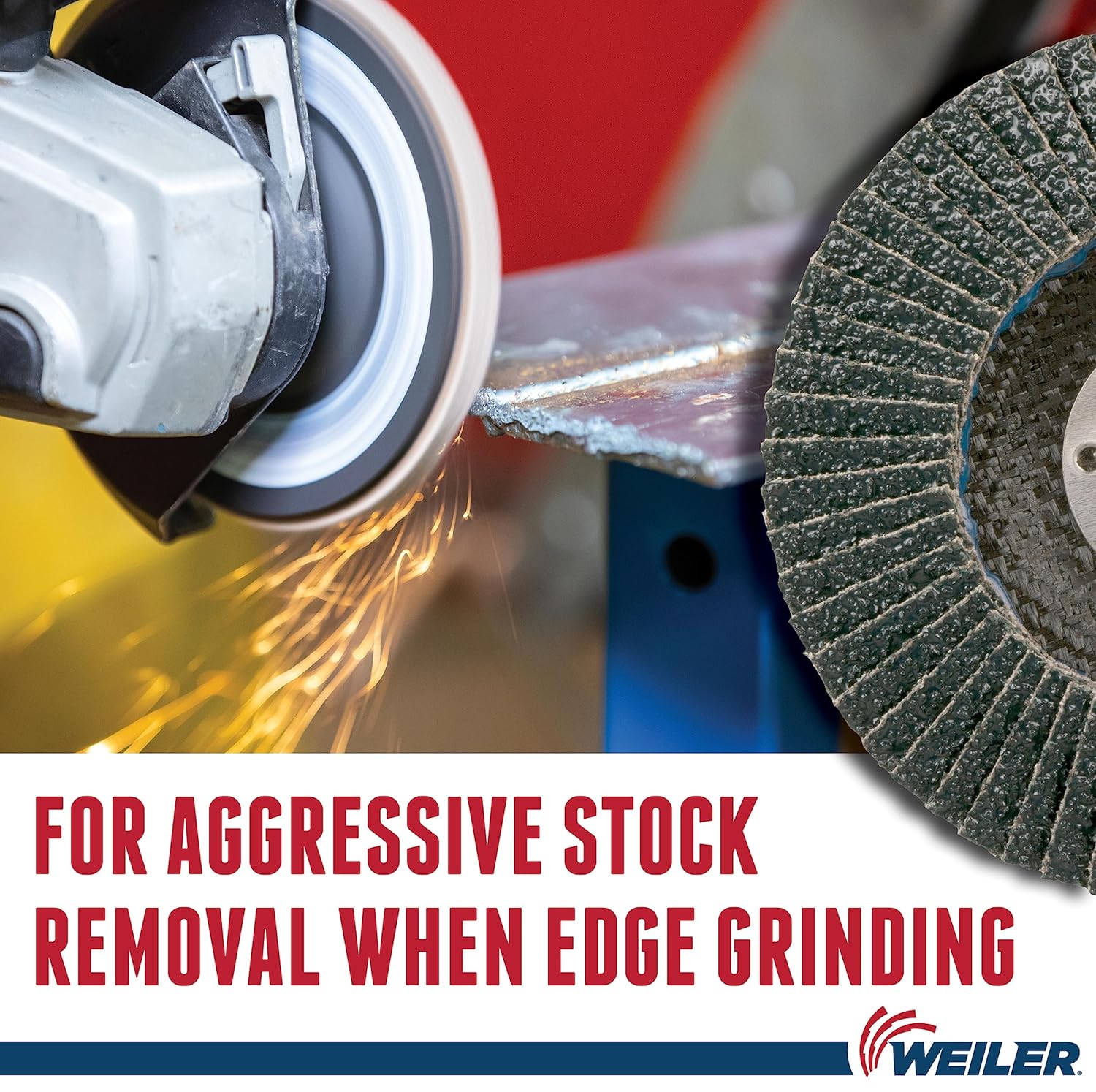 Weiler 51119 4-1/2" Tiger Paw Abrasive Flap Disc, Angled (Ty29), Phenolic Backing, 40Z