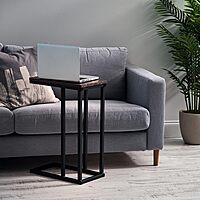IRIS USA Wood and Metal Frame Side Table, Accent Sofa End Table Coffee Snack, Bedroom Night Stand, Living Room Computer Desk