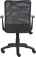 Boss Office Products Budget Mesh Task Chair with Arms in Black With T-Arms
