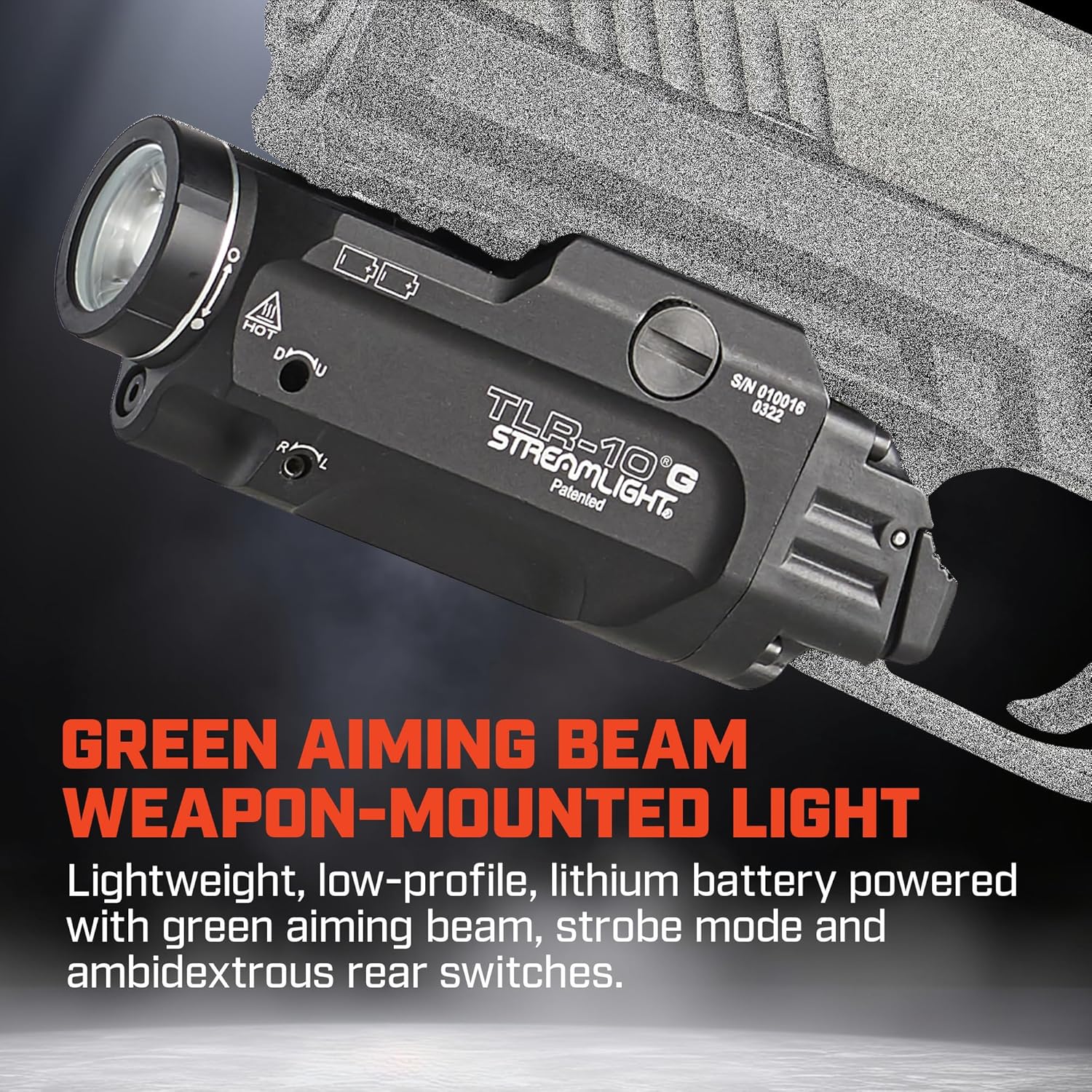 Streamlight 69473 TLR-10 G Flex 1000-Lumen Rail-Mounted Tactical Weapon Light with Integrated Green Aiming Laser