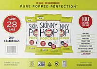 SkinnyPop Salted Popcorn, 28 Count Single-Serve (0.65 oz)