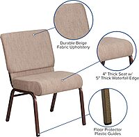 FLASH FURNITURE HERCULES Series 21"W Stacking Church Chair