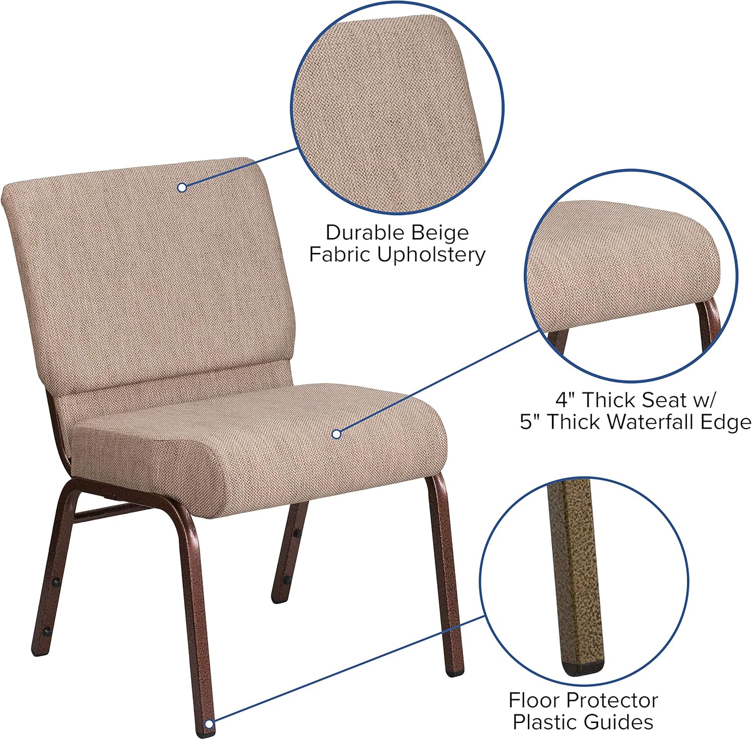 FLASH FURNITURE HERCULES Series 21"W Stacking Church Chair