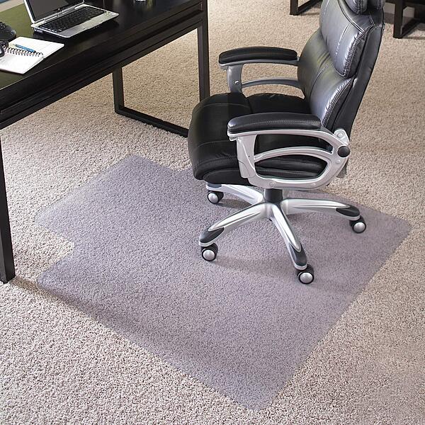 Chair Mat for High Pile Carpet 45"x53" Rectangle with Lip, Beveled Edge