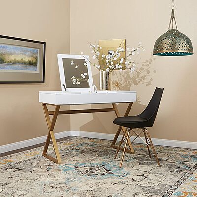 Oakley Mid-Century Modern Bucket Chair with Faux Leather Padded Seat