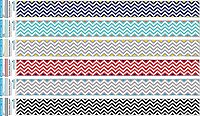 Barker Creek Double-Sided Border 6-Pack, Chevron, Multi-Design, 35' Each of 6 Colorful Sets of Double-Sided Border with Coordinating Chevron Designs, 210' of Trim Total (4000)
