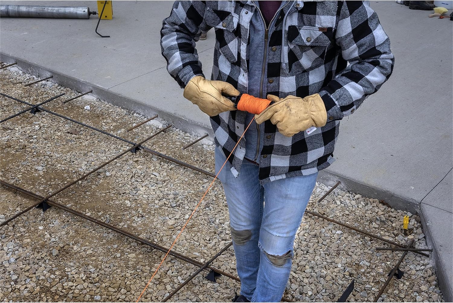 Marshalltown Mason's Line Winders, Braided Nylon Mason's Line, Orange, 250 Foot, Made in The USA, 634