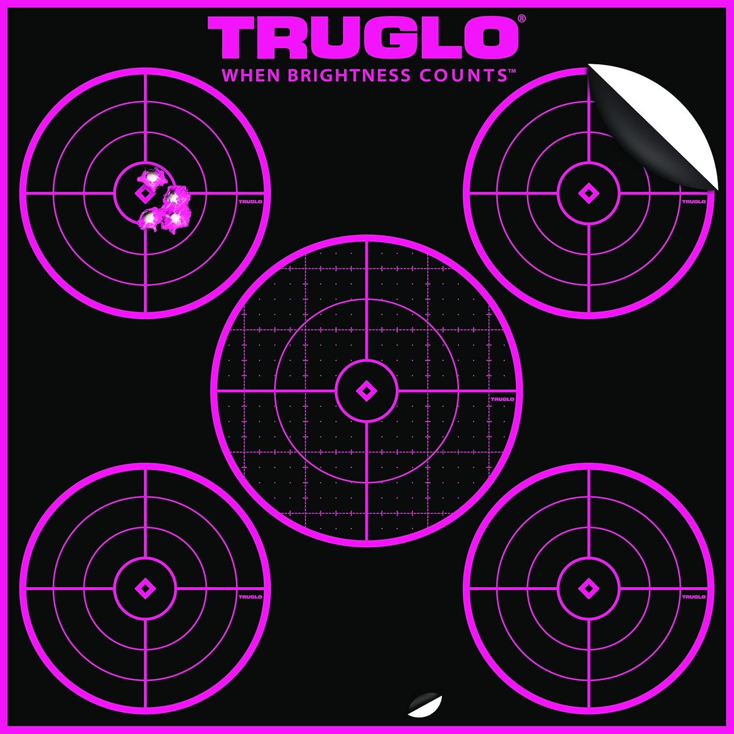 TRUGLO Tru-See 5-Bull 12x12 Self-Adhesive Fluorescent Splatter Targets