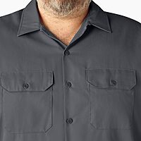 DICKIES Men's Short Sleeve Twill Work Shirt - Button-Front