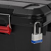 IRIS Weathertight Plastic Storage Containers With Latch Lids, 15 3/8in x 16in x 30in, Black, Case Of 4