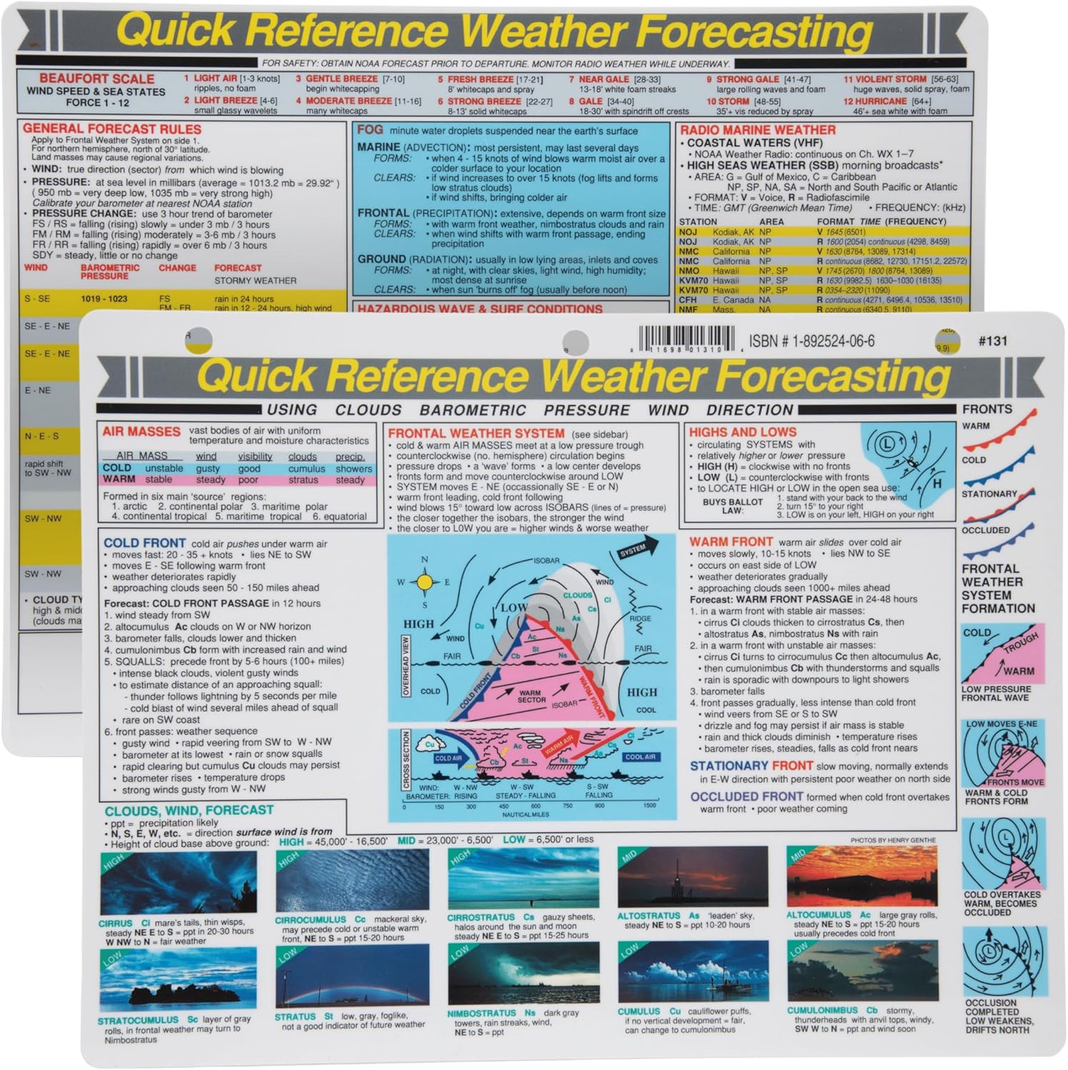 Davis Quick Reference Weather Forecasting Card
