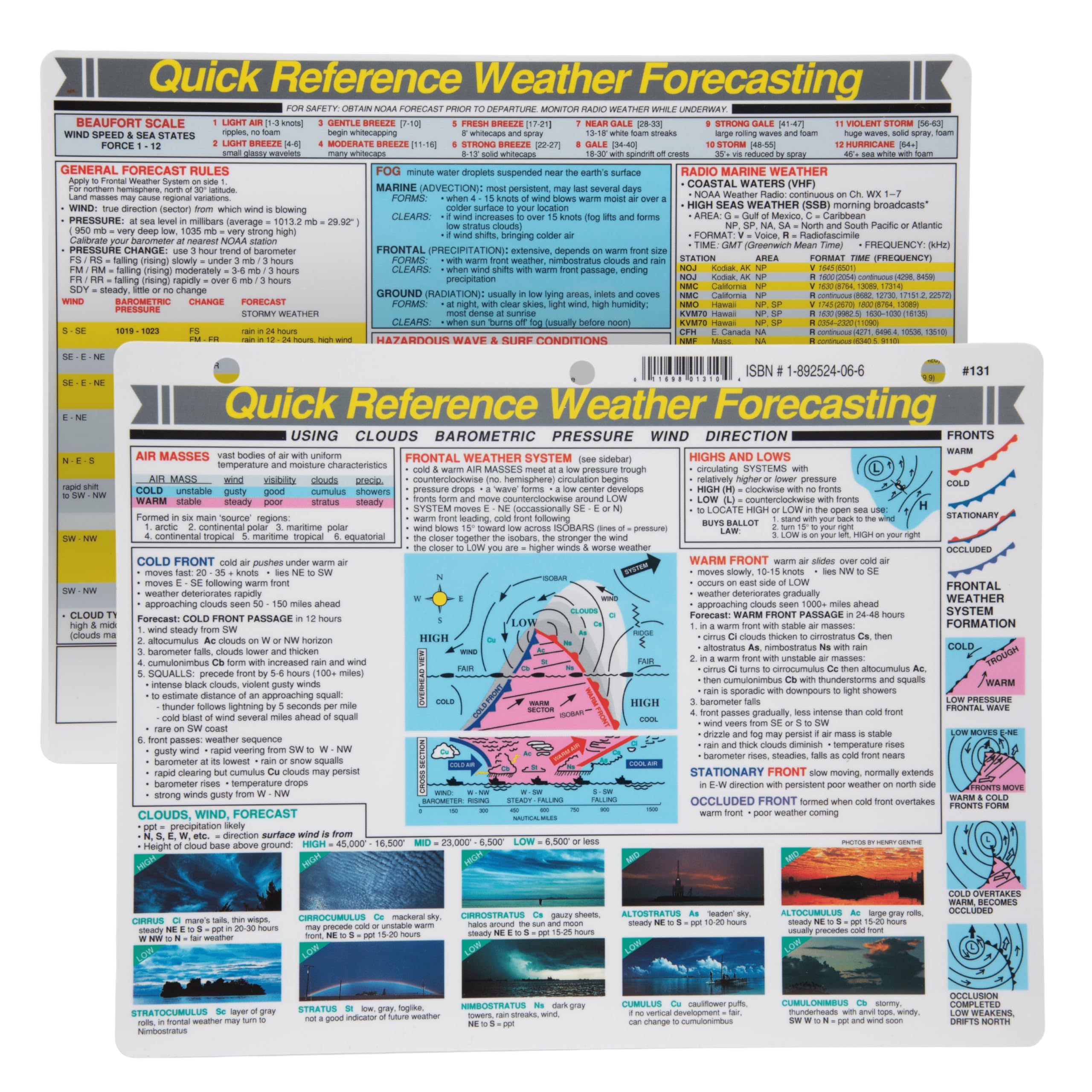 Davis Quick Reference Weather Forecasting Card
