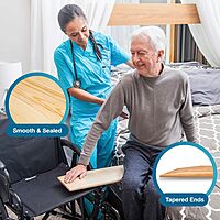 DMI Transfer Board and Slide Board Made of Heavy-Duty Wood for Patient, Senior and Handicap Move Assist and Slide Transfers