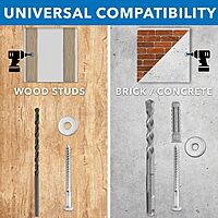 Mount-It! Universal TV Mounting Hardware Kit, Lag Screw and Drill Bit Set Includes Screws, Washers, Fischer Anchors