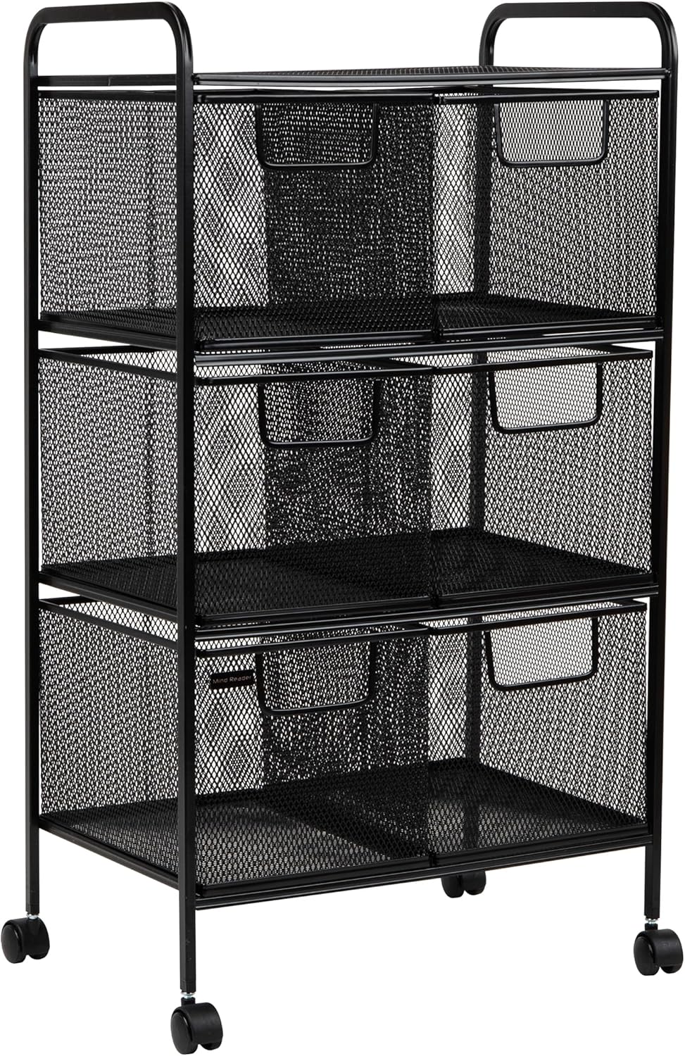 MIND READER Metal Mesh Rolling Storage Cart with Removable Drawers