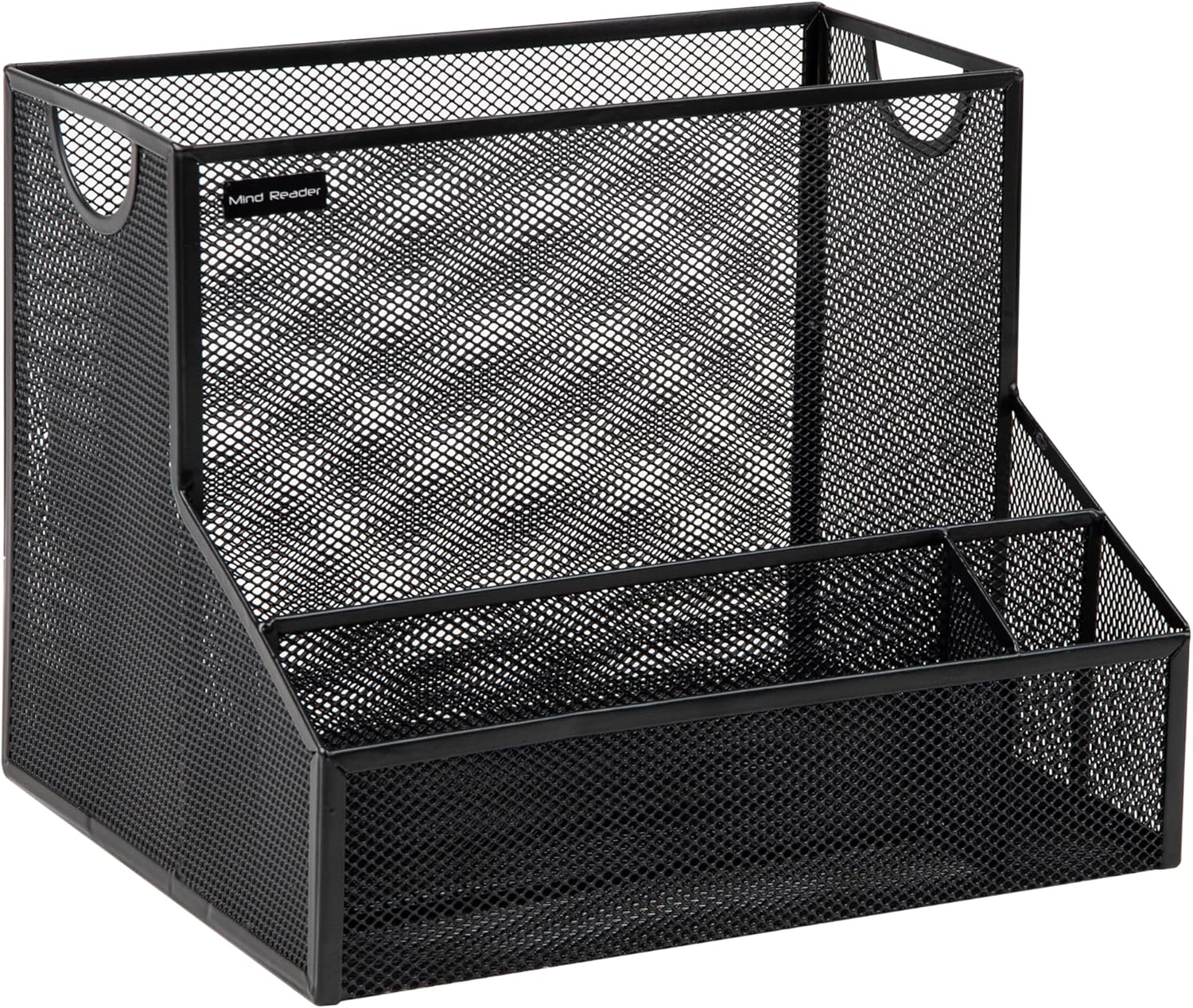 Mind Reader Desktop Organizer, Vertical File Storage, Letter Size, Office, Metal Mesh, 12.15" L x 9.5" W x 9.5" H, Black