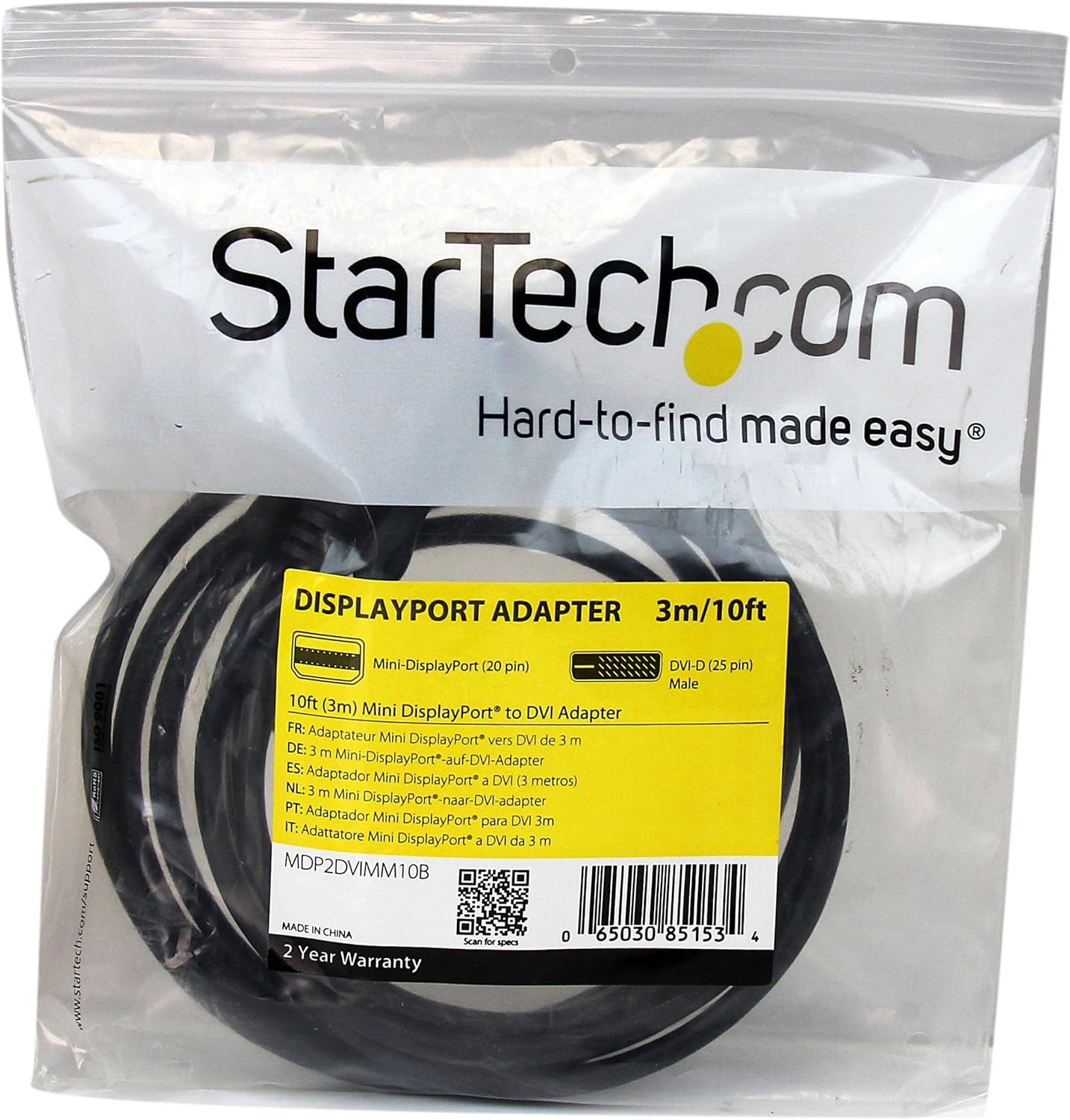 StarTech.com Mini DisplayPort to DVI Adapter Cable