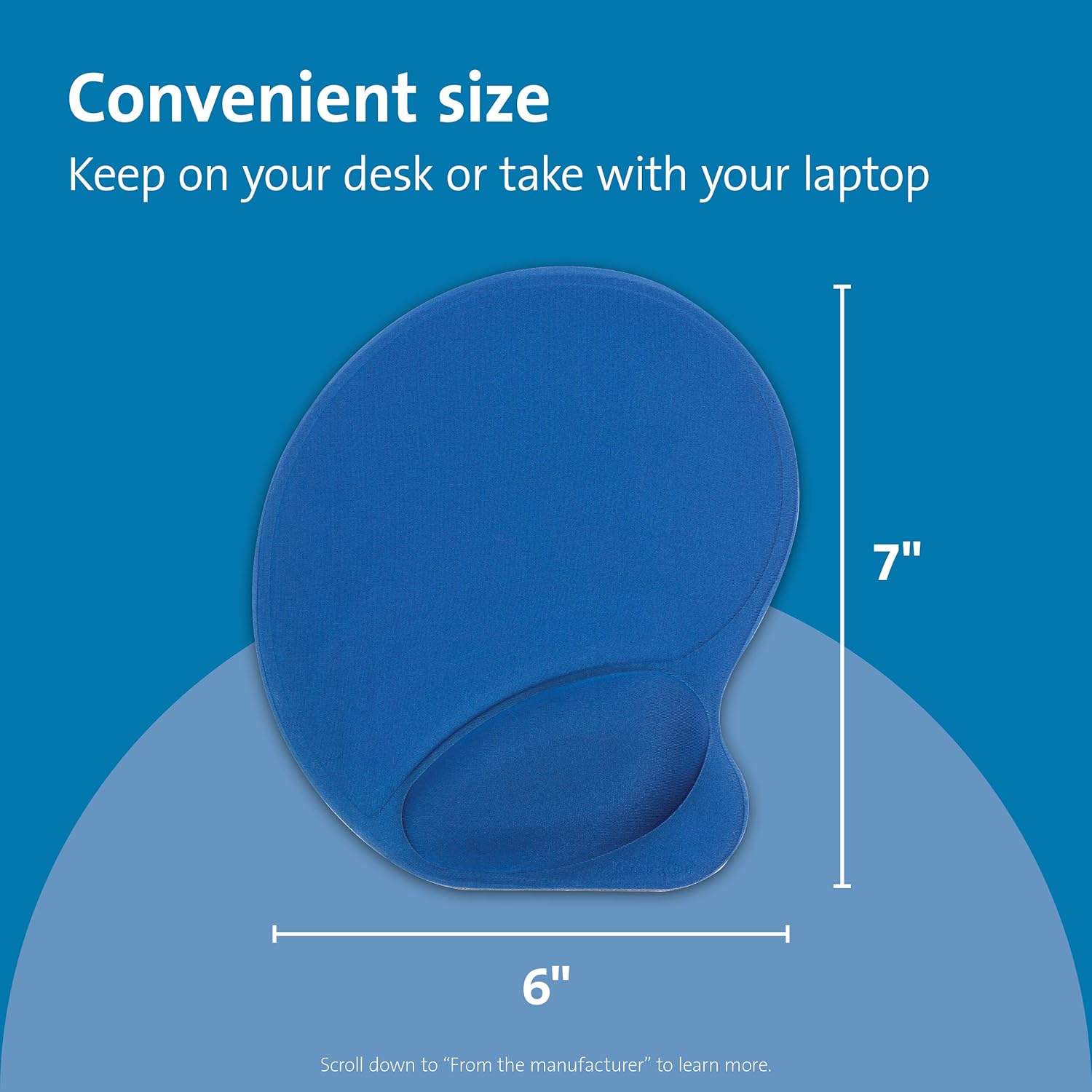 Kensington Wrist Pillow Mouse Pad with Wrist Rest in Blue (L57803US)
