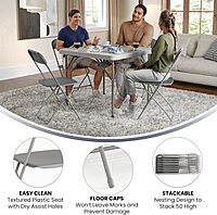 Flash Furniture Hercules Series Commercial-Grade Plastic Folding Chair - 650LB Weight Capacity